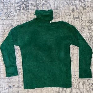 Emerald Green Vici Cutout Neck Sweater - S